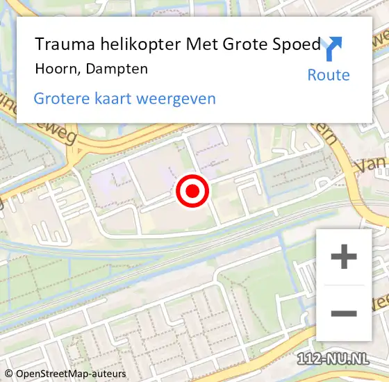 Locatie op kaart van de 112 melding: Trauma helikopter Met Grote Spoed Naar Hoorn, Dampten op 2 januari 2022 18:41