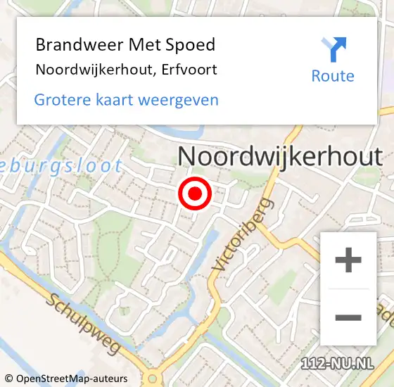 Locatie op kaart van de 112 melding: Brandweer Met Spoed Naar Noordwijkerhout, Erfvoort op 2 januari 2022 19:17