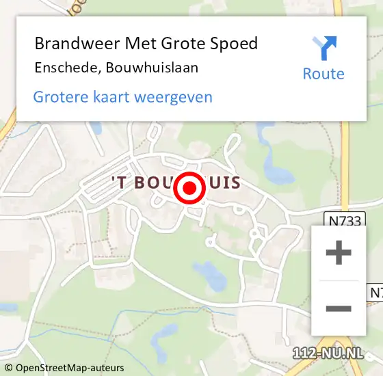 Locatie op kaart van de 112 melding: Brandweer Met Grote Spoed Naar Enschede, Bouwhuislaan op 2 januari 2022 19:21