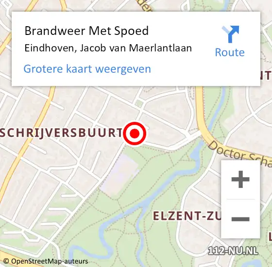 Locatie op kaart van de 112 melding: Brandweer Met Spoed Naar Eindhoven, Jacob van Maerlantlaan op 2 januari 2022 19:52