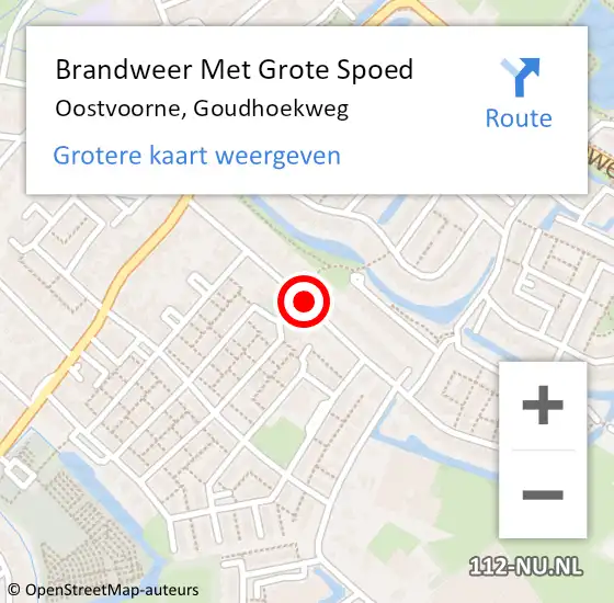 Locatie op kaart van de 112 melding: Brandweer Met Grote Spoed Naar Oostvoorne, Goudhoekweg op 2 januari 2022 20:02