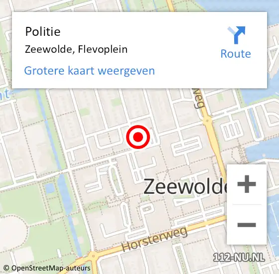 Locatie op kaart van de 112 melding: Politie Zeewolde, Flevoplein op 2 januari 2022 20:16