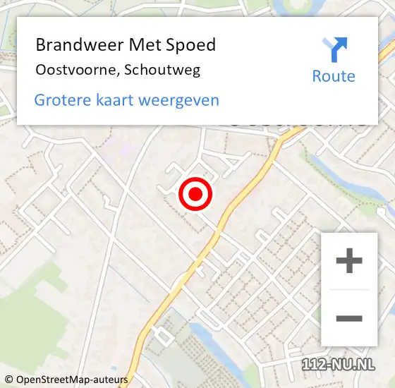 Locatie op kaart van de 112 melding: Brandweer Met Spoed Naar Oostvoorne, Schoutweg op 2 januari 2022 20:22