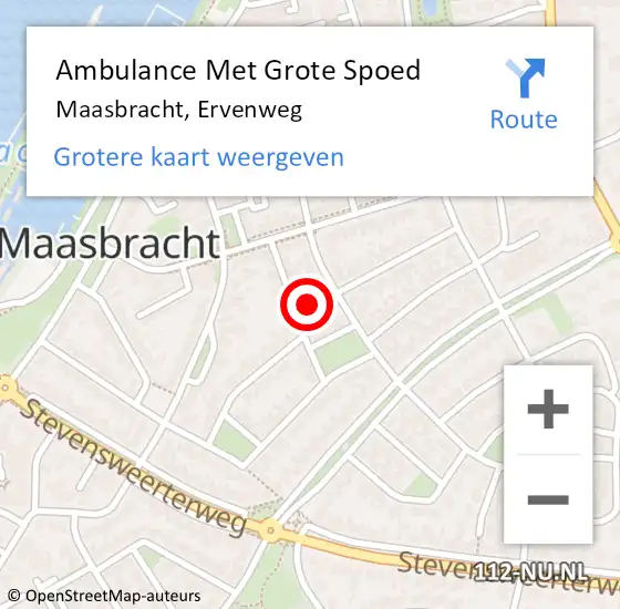 Locatie op kaart van de 112 melding: Ambulance Met Grote Spoed Naar Maasbracht, Ervenweg op 2 januari 2022 20:36