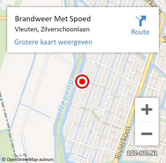 Locatie op kaart van de 112 melding: Brandweer Met Spoed Naar Vleuten, Zilverschoonlaan op 2 januari 2022 20:43