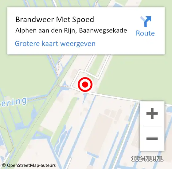 Locatie op kaart van de 112 melding: Brandweer Met Spoed Naar Alphen aan den Rijn, Baanwegsekade op 2 januari 2022 22:20