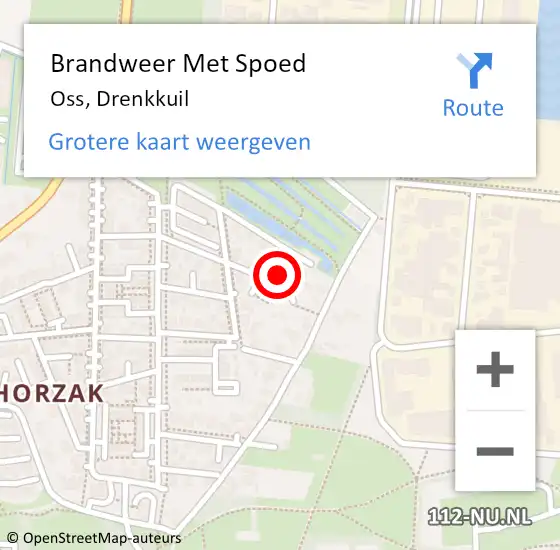 Locatie op kaart van de 112 melding: Brandweer Met Spoed Naar Oss, Drenkkuil op 2 januari 2022 22:55