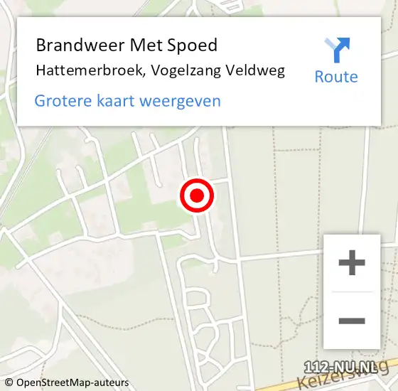 Locatie op kaart van de 112 melding: Brandweer Met Spoed Naar Hattemerbroek, Vogelzang Veldweg op 2 januari 2022 23:04