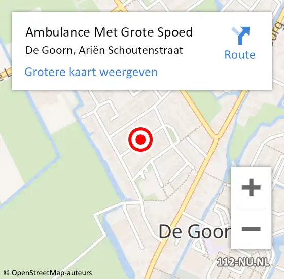 Locatie op kaart van de 112 melding: Ambulance Met Grote Spoed Naar De Goorn, Ariën Schoutenstraat op 2 januari 2022 23:06