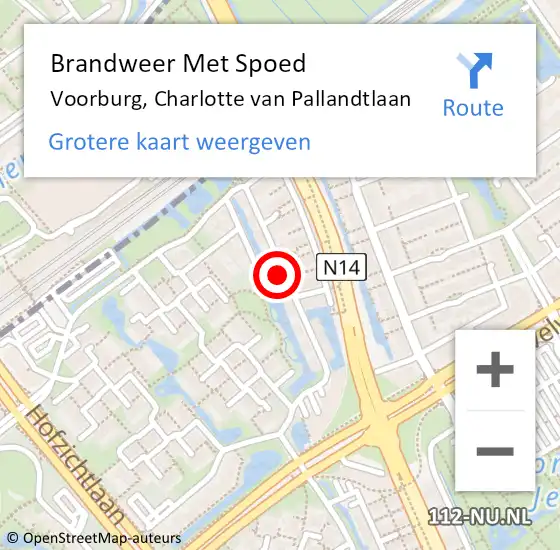 Locatie op kaart van de 112 melding: Brandweer Met Spoed Naar Voorburg, Charlotte van Pallandtlaan op 2 januari 2022 23:17