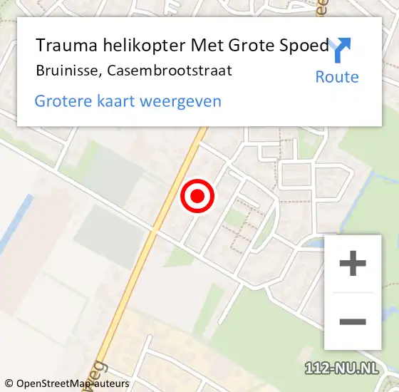 Locatie op kaart van de 112 melding: Trauma helikopter Met Grote Spoed Naar Bruinisse, Casembrootstraat op 2 januari 2022 23:26