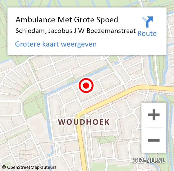 Locatie op kaart van de 112 melding: Ambulance Met Grote Spoed Naar Schiedam, Jacobus J W Boezemanstraat op 2 januari 2022 23:31