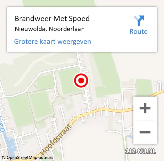 Locatie op kaart van de 112 melding: Brandweer Met Spoed Naar Nieuwolda, Noorderlaan op 2 januari 2022 23:53