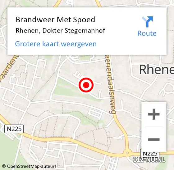 Locatie op kaart van de 112 melding: Brandweer Met Spoed Naar Rhenen, Dokter Stegemanhof op 3 januari 2022 00:44