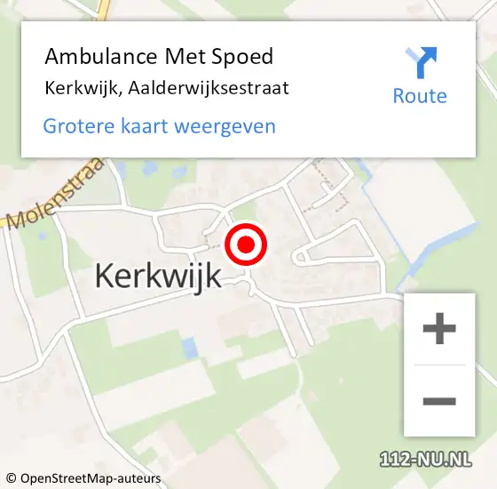 Locatie op kaart van de 112 melding: Ambulance Met Spoed Naar Kerkwijk, Aalderwijksestraat op 3 januari 2022 01:33