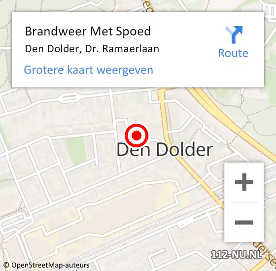 Locatie op kaart van de 112 melding: Brandweer Met Spoed Naar Den Dolder, Dr. Ramaerlaan op 3 januari 2022 03:15