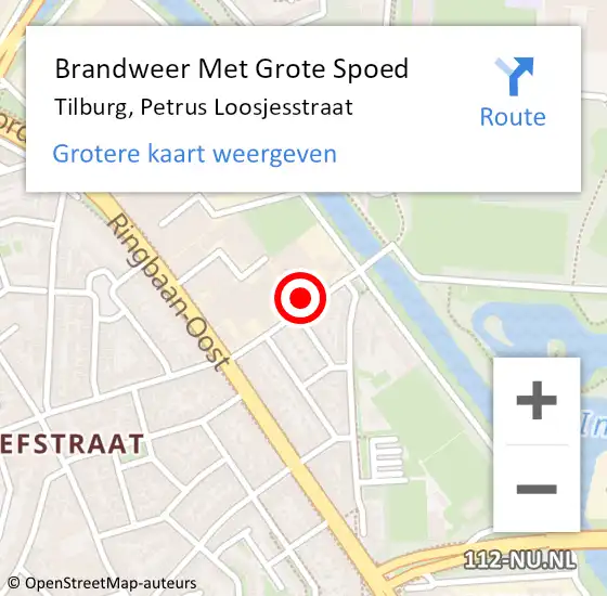 Locatie op kaart van de 112 melding: Brandweer Met Grote Spoed Naar Tilburg, Petrus Loosjesstraat op 3 januari 2022 07:34