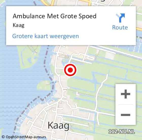 Locatie op kaart van de 112 melding: Ambulance Met Grote Spoed Naar Kaag op 3 januari 2022 07:56