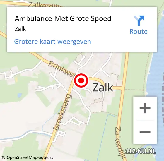 Locatie op kaart van de 112 melding: Ambulance Met Grote Spoed Naar Zalk op 3 januari 2022 08:46