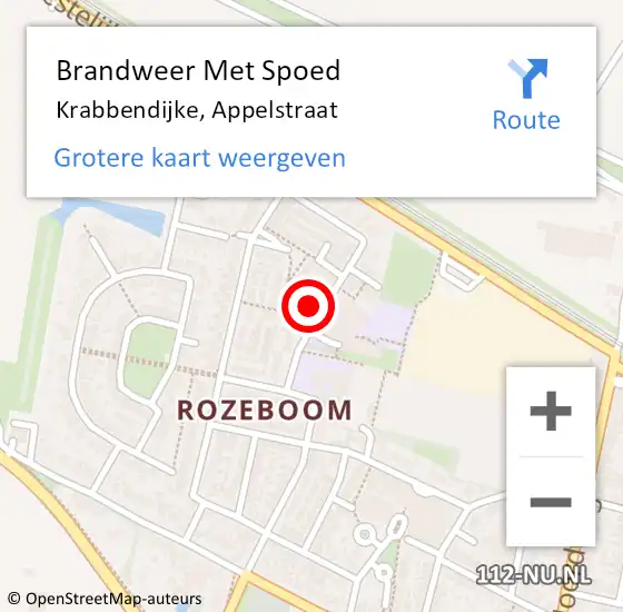 Locatie op kaart van de 112 melding: Brandweer Met Spoed Naar Krabbendijke, Appelstraat op 3 januari 2022 09:06