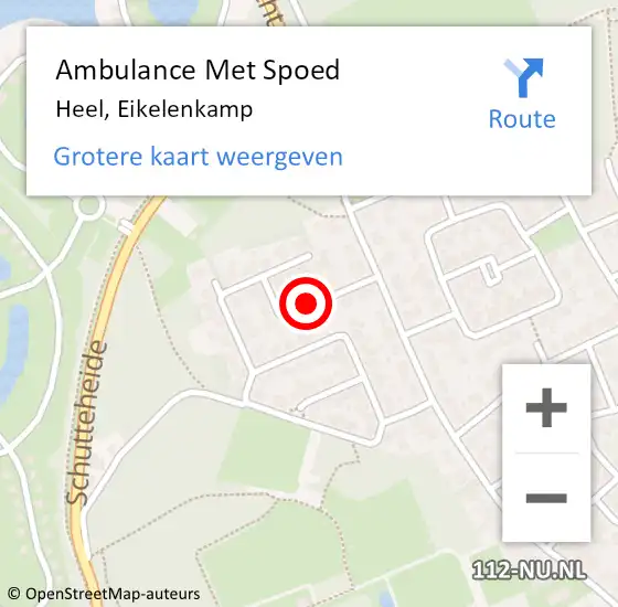 Locatie op kaart van de 112 melding: Ambulance Met Spoed Naar Heel, Eikelenkamp op 3 januari 2022 09:37