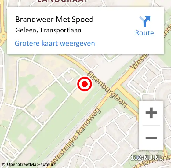 Locatie op kaart van de 112 melding: Brandweer Met Spoed Naar Geleen, Transportlaan op 3 januari 2022 09:38