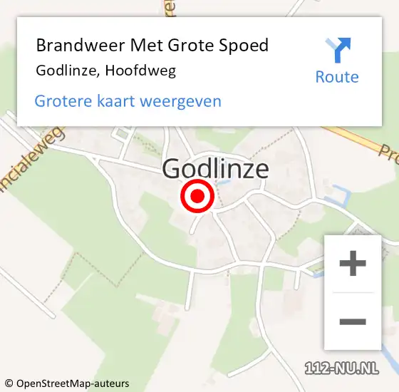 Locatie op kaart van de 112 melding: Brandweer Met Grote Spoed Naar Godlinze, Hoofdweg op 3 januari 2022 09:58