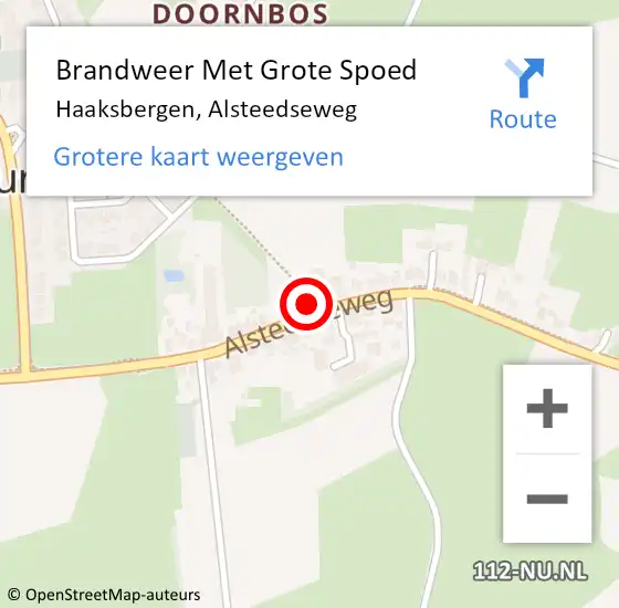 Locatie op kaart van de 112 melding: Brandweer Met Grote Spoed Naar Haaksbergen, Alsteedseweg op 3 januari 2022 10:04