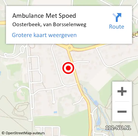 Locatie op kaart van de 112 melding: Ambulance Met Spoed Naar Oosterbeek, van Borsselenweg op 3 januari 2022 10:07