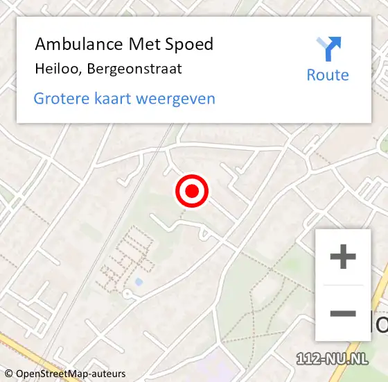 Locatie op kaart van de 112 melding: Ambulance Met Spoed Naar Heiloo, Bergeonstraat op 3 januari 2022 10:19