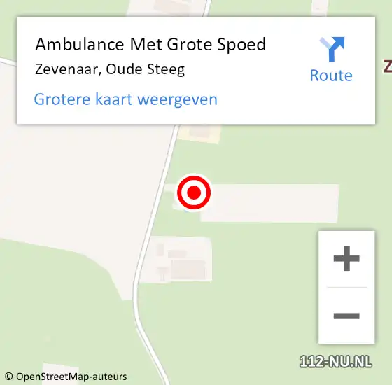 Locatie op kaart van de 112 melding: Ambulance Met Grote Spoed Naar Zevenaar, Oude Steeg op 3 januari 2022 11:21