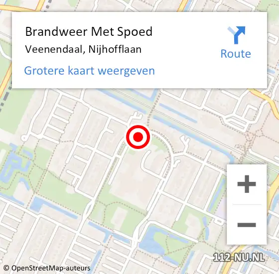 Locatie op kaart van de 112 melding: Brandweer Met Spoed Naar Veenendaal, Nijhofflaan op 3 januari 2022 11:30