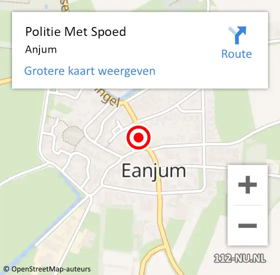 Locatie op kaart van de 112 melding: Politie Met Spoed Naar Anjum op 3 januari 2022 11:59