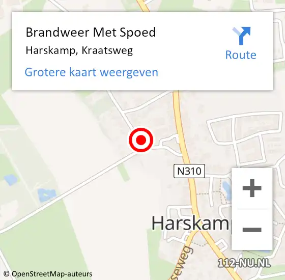 Locatie op kaart van de 112 melding: Brandweer Met Spoed Naar Harskamp, Kraatsweg op 3 januari 2022 12:09