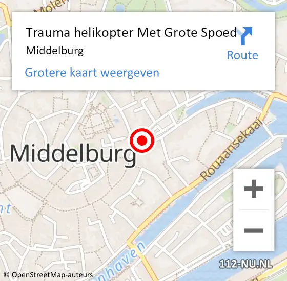 Locatie op kaart van de 112 melding: Trauma helikopter Met Grote Spoed Naar Middelburg op 3 januari 2022 13:02