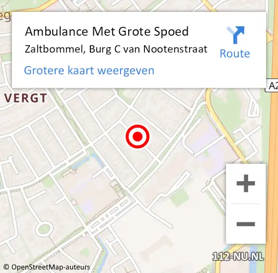 Locatie op kaart van de 112 melding: Ambulance Met Grote Spoed Naar Zaltbommel, Burg C van Nootenstraat op 3 januari 2022 13:02