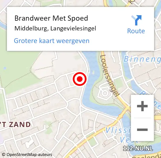 Locatie op kaart van de 112 melding: Brandweer Met Spoed Naar Middelburg, Langevielesingel op 3 januari 2022 13:10