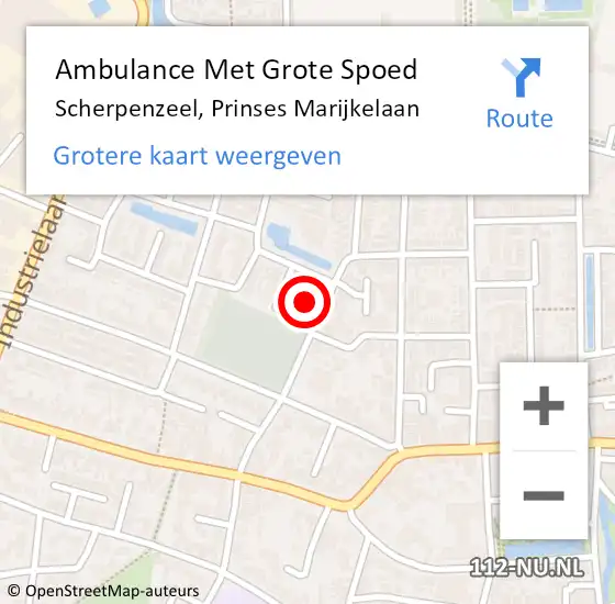 Locatie op kaart van de 112 melding: Ambulance Met Grote Spoed Naar Scherpenzeel, Prinses Marijkelaan op 3 januari 2022 13:41