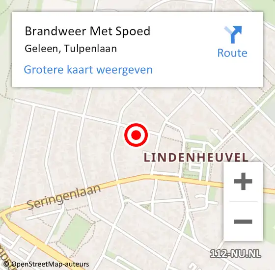 Locatie op kaart van de 112 melding: Brandweer Met Spoed Naar Geleen, Tulpenlaan op 3 januari 2022 13:48