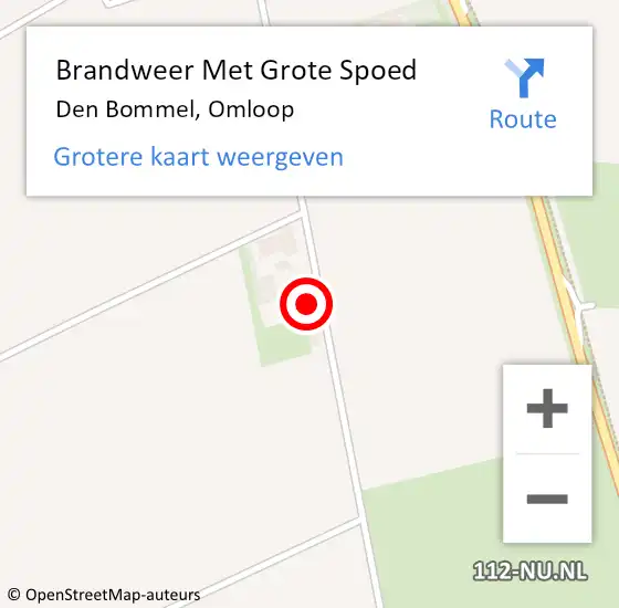 Locatie op kaart van de 112 melding: Brandweer Met Grote Spoed Naar Den Bommel, Omloop op 3 januari 2022 14:04