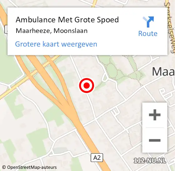 Locatie op kaart van de 112 melding: Ambulance Met Grote Spoed Naar Maarheeze, Moonslaan op 3 januari 2022 14:29