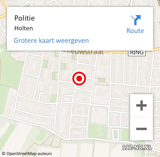 Locatie op kaart van de 112 melding: Politie Holten op 3 januari 2022 14:51