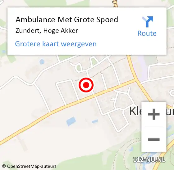 Locatie op kaart van de 112 melding: Ambulance Met Grote Spoed Naar Zundert, Hoge Akker op 4 juli 2014 10:17