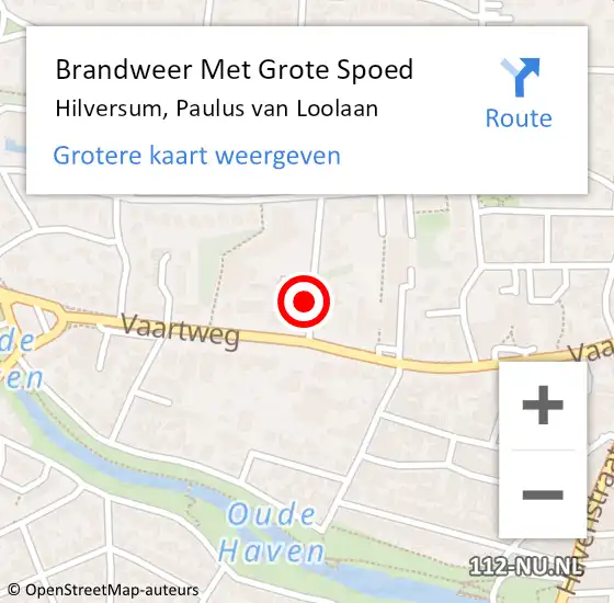 Locatie op kaart van de 112 melding: Brandweer Met Grote Spoed Naar Hilversum, Paulus van Loolaan op 3 januari 2022 15:54