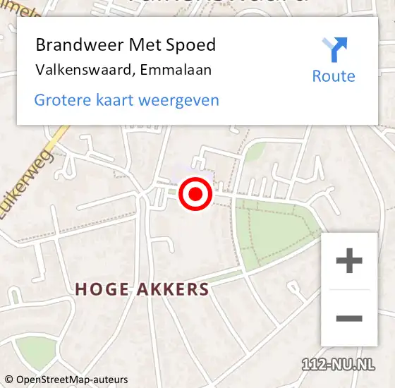 Locatie op kaart van de 112 melding: Brandweer Met Spoed Naar Valkenswaard, Emmalaan op 3 januari 2022 16:36