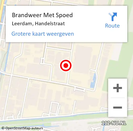 Locatie op kaart van de 112 melding: Brandweer Met Spoed Naar Leerdam, Handelstraat op 3 januari 2022 16:45
