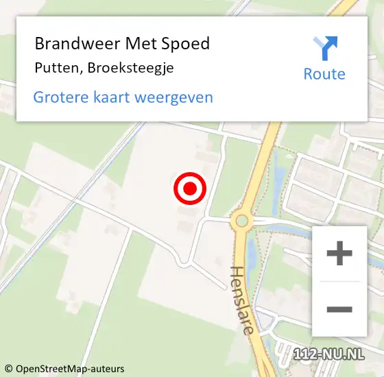 Locatie op kaart van de 112 melding: Brandweer Met Spoed Naar Putten, Broeksteegje op 3 januari 2022 17:02