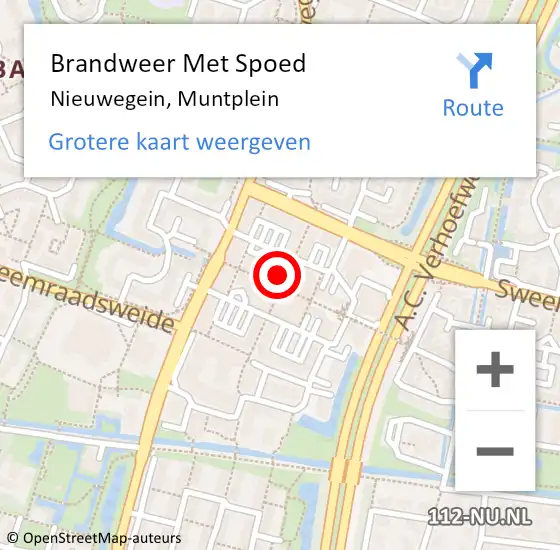 Locatie op kaart van de 112 melding: Brandweer Met Spoed Naar Nieuwegein, Muntplein op 3 januari 2022 17:05