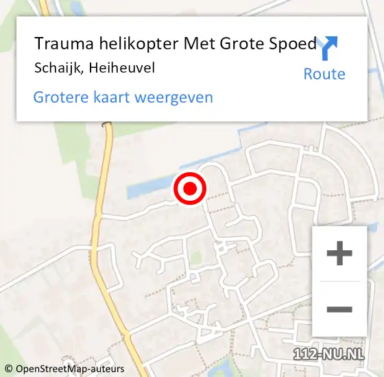 Locatie op kaart van de 112 melding: Trauma helikopter Met Grote Spoed Naar Schaijk, Heiheuvel op 3 januari 2022 17:05