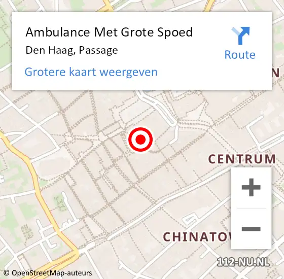 Locatie op kaart van de 112 melding: Ambulance Met Grote Spoed Naar Den Haag, Passage op 3 januari 2022 17:12